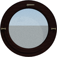 Деревянное окно - круг из лиственницы Модель 104 Палисандр
